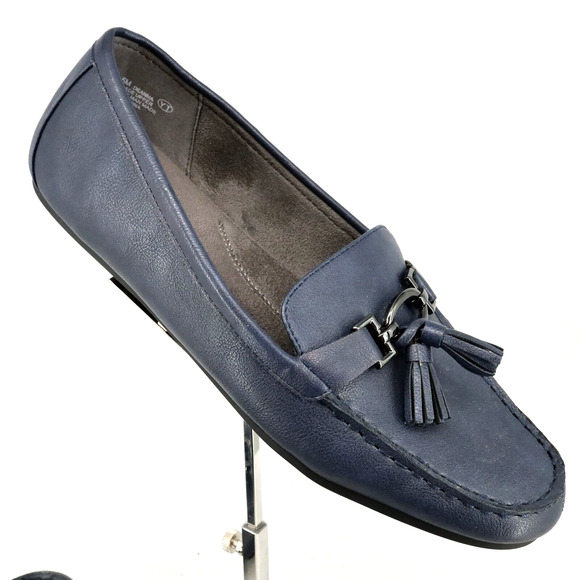 AEROSOLES Shoes - Aerosoles Shoes Womens 10.5 Navy Blue Loafers Flats Tassels Rubber Sole Deanna